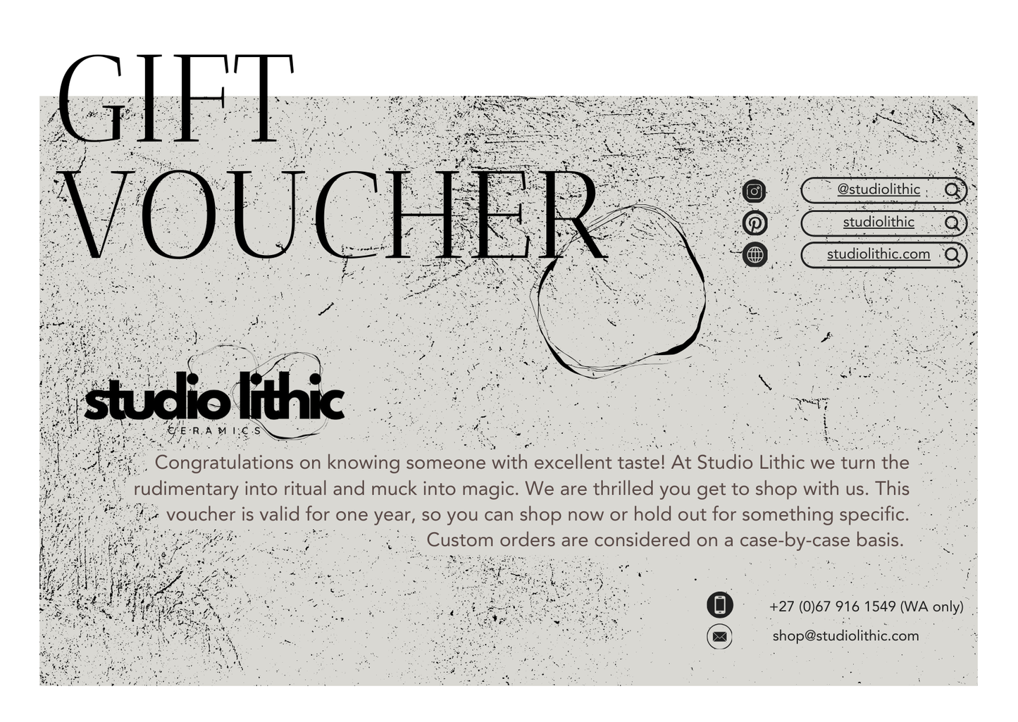 Studio Lithic Gift Voucher